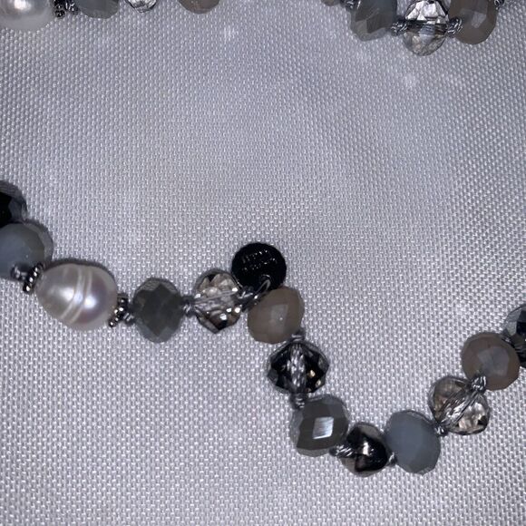 VINTAGE MARLYN SCHIFF GLASS BEADED HAND CRAFTED CONTINUOUS LONG NECKLACE - Picture 3 of 7